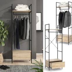 Vicco Kleiderschrank "Enya", Holz, 60 x 180 cm mit Schublade