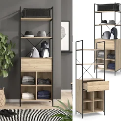 Vicco Kleiderschrank "Enya", Holz, 60 x 180 cm mit Schublade