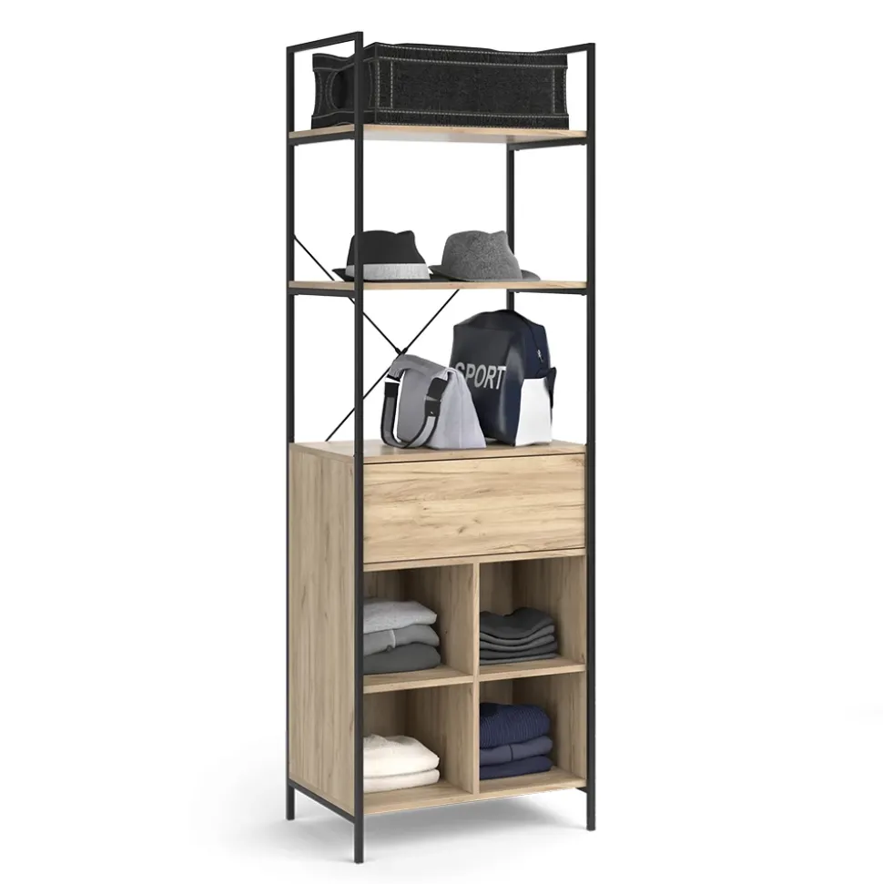 Vicco Kleiderschrank "Enya", Holz, 60 x 180 cm mit Schublade