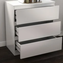 Vicco Kommode Calisto, Kommodenschrank, Weiß/Weiß, 70 x 78.5 cm