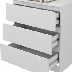 Vicco Kommode Calisto, Kommodenschrank, Weiß/Weiß, 70 x 78.5 cm