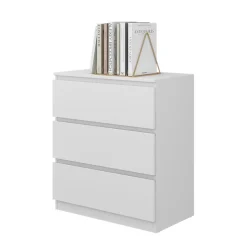 Vicco Kommode Calisto, Kommodenschrank, Weiß/Weiß, 70 x 78.5 cm