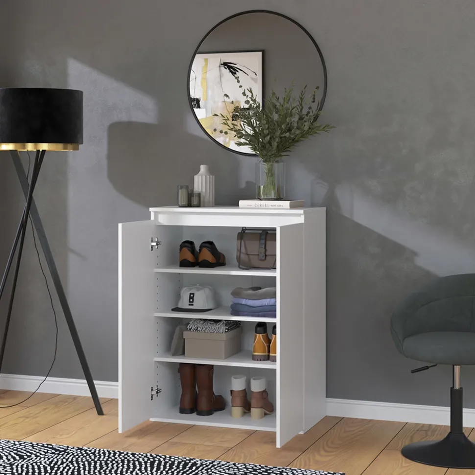 Vicco Kommode "Claus", Weiß, 74 x 99.6 cm mit 2 Türen