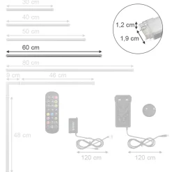 Vicco LED Stripe, LED-Streifen, Weiß, 60 cm