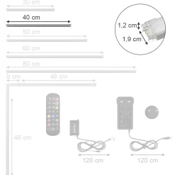 Vicco LED Stripe, LED-Streifen, Weiß, 40 cm
