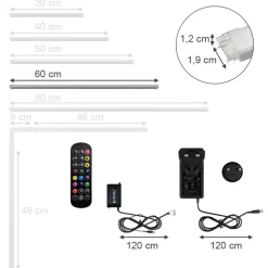 Vicco LED System, LED-Streifen, Weiß, 60 cm mit Starterpaket