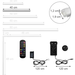 Vicco LED System, LED-Streifen, Weiß, 40 cm mit Starterpaket