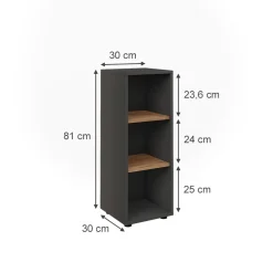 Vicco Midischrank Anthrazit/Artisan Irma 30x81x30 cm - Die Badezimmermöbel, Mehr Ordnung im Badezimmer durch übersichtliche Ablage