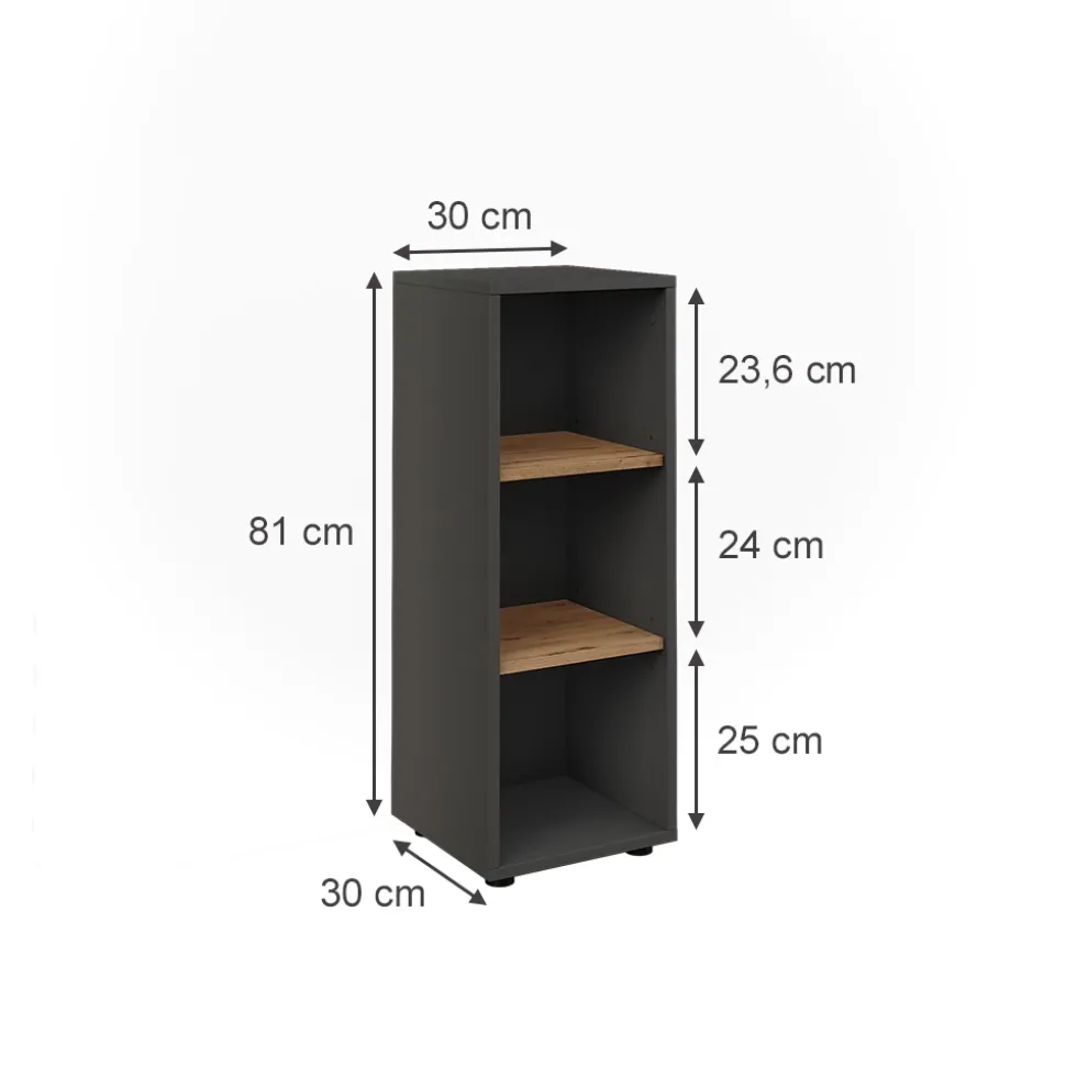 Vicco Midischrank Anthrazit/Artisan Irma 30x81x30 cm - Die Badezimmermöbel, Mehr Ordnung im Badezimmer durch übersichtliche Ablage