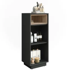 Vicco Midischrank Anthrazit/Sonoma Beatrice 38x93x30 cm - Aufbewahrungsschrank, Viel Stauraum für Handtücher, Kosmetik & Pflegeprodukte