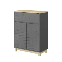 Vicco Midischrank Anthrazit Livia 60x80x30 cm - Badezimmermöbel, Nutzt den Raum über der Toilette clever aus