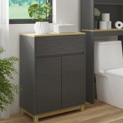 Vicco Midischrank Anthrazit Livia 60x80x30 cm - Badezimmermöbel, Nutzt den Raum über der Toilette clever aus