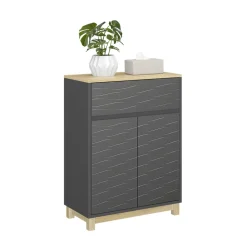 Vicco Midischrank Anthrazit Livia 60x80x30 cm - Badezimmermöbel, Nutzt den Raum über der Toilette clever aus