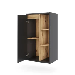 Vicco Midischrank Grau/Artisan Viola 50x86x33 cm - Die Badezimmermöbel, Leichte Reinigung des Bodens dank wandhängender Montage