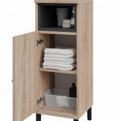 Vicco Midischrank Sonoma Aquis 30x82x30 cm - Die Badezimmermöbel, Kombination aus offenen Fächern und Türen für flexible Nutzung