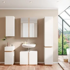 Vicco Midischrank Weiß Gloria 33x76x35 cm - Die Badezimmermöbel, Unterschrank- und Hängeschrank-Kombination