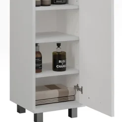 Vicco Midischrank Weiß Ilias 30x95x30 cm - Die Badezimmermöbel, Ideal für kleine Räume und schmale Nischen