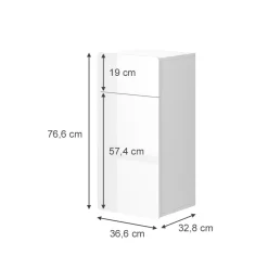 Vicco Midischrank Weiß Izan 37x77x33 cm - Die Badezimmermöbel, Zusätzlicher Stauraum für Handtücher, Pflegeprodukte & Deko