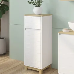 Vicco Midischrank Weiß Livia 30x80x30 cm - Badschrank, Nutzt den Raum über der Toilette clever aus