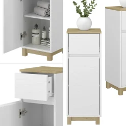 Vicco Midischrank Weiß Livia 30x80x30 cm - Badschrank, Nutzt den Raum über der Toilette clever aus