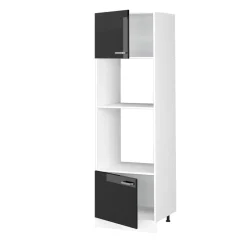Vicco Mikrowellenschrank "R-Line", Schwarz Hochglanz, 60 cm