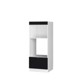 Vicco Mikrowellenschrank "Fame-Line", Schwarz gestreift, 60 cm offen