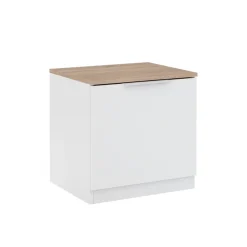 Vicco Nachttisch Betti, Nachtkommode, Weiß/Sonoma, 50 x 50 cm mit 1 Türen