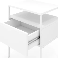 Vicco Nachttisch Mira, Nachtkommode, Weiß, 40 x 50 cm