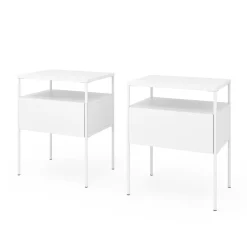 Vicco Nachttisch "Mira", Weiß, 2er Set