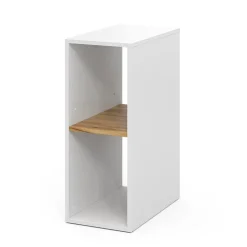Vicco PC-Schrank "Tomy", Weiß/Goldkraft Eiche, 28.5 x 50 cm mit 2 offenen Fächern