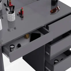 Vicco Schminktisch Anthrazit Sherry 90x75x40 cm - Kosmetiktisch, 4 Schubladen für unterschiedliche Aufbewahrungsbedürfnisse
