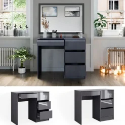 Vicco Schminktisch Anthrazit Sherry 90x75x40 cm - Frisiertisch, 4 Schubladen für unterschiedliche Aufbewahrungsbedürfnisse