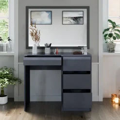 Vicco Schminktisch Anthrazit Sherry 90x75x40 cm - Frisiertisch, 4 Schubladen für unterschiedliche Aufbewahrungsbedürfnisse