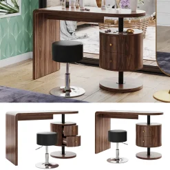 Vicco Schminktisch Eiche rustikal Lara 120x76x50 cm - Der Frisiertisch, Große Tischfläche für Make-up, Schmuck und Styling-Utensilien