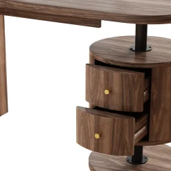 Vicco Schminktisch Eiche rustikal Lara 120x76x50 cm - Der Bürotisch mit Stauraum, Große Tischfläche für Make-up, Schmuck und Styling-Utensilien