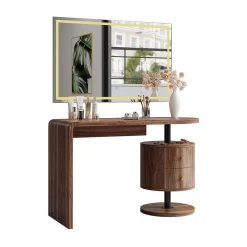 Vicco Schminktisch Eiche rustikal Lara 120x76x50 cm - Der Kosmetiktisch, Große Tischfläche für Make-up, Schmuck und Styling-Utensilien