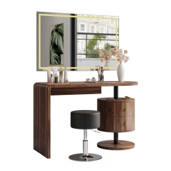 Vicco Schminktisch Eiche rustikal Lara 120x76x50 cm - Der Frisiertisch, Große Tischfläche für Make-up, Schmuck und Styling-Utensilien