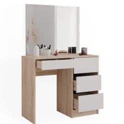 Vicco Schminktisch Sonoma Sherry 90x75x40 cm - Kosmetiktisch, 4 Schubladen für unterschiedliche Aufbewahrungsbedürfnisse