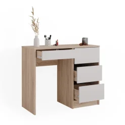 Vicco Schminktisch Sonoma Sherry 90x75x40 cm - Frisiertisch, 4 Schubladen für unterschiedliche Aufbewahrungsbedürfnisse