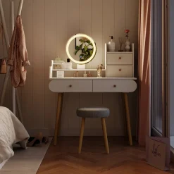 Vicco Schminktisch Weiß Edda 100x130x40 cm - Frisiertisch, Perfekte Lösung für kleine Räume – maximale Nutzung von Stauraum