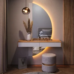 Vicco Schminktisch Weiß Melisa 120x161.1x40 cm - Frisiertisch, Flexible Höhe möglich, perfekt auf individuelle Bedürfnisse einstellbar