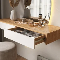 Vicco Schminktisch Weiß Melisa 120x161.1x40 cm - Frisiertisch, Flexible Höhe möglich, perfekt auf individuelle Bedürfnisse einstellbar