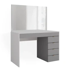 Vicco Schminktisch Weiß/Grau/Grau Elise 115x76x55 cm - Kosmetiktisch, Schubladensystem für Ordnung im Alltag