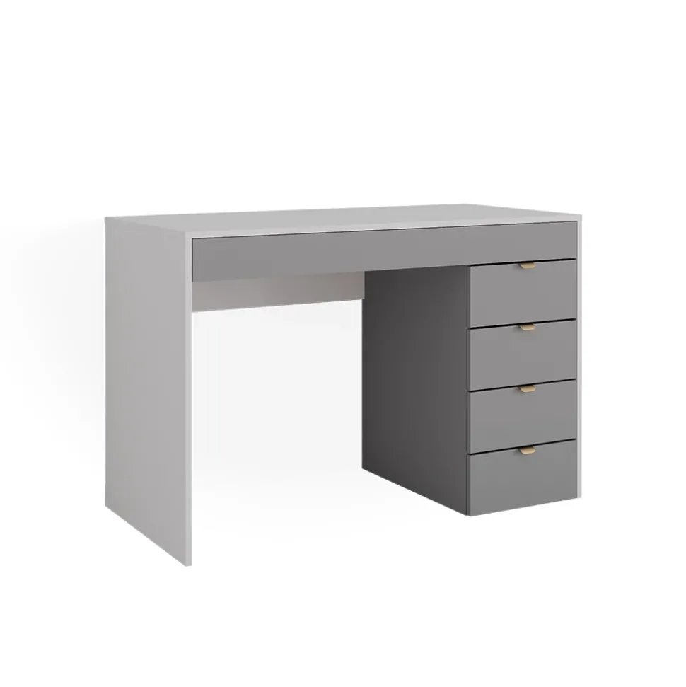 Vicco Schminktisch Weiß/Grau/Grau Elise 115x76x55 cm - Kosmetiktisch, Schubladensystem für Ordnung im Alltag