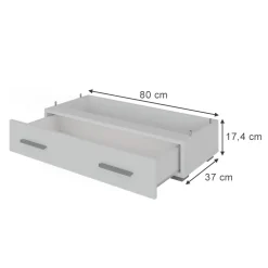 Vicco Schubladenmodul "Frank", Weiß, 80 x 17.4 cm mit Schublade