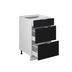 Vicco Schubladenunterschrank "Fame-Line", Schwarz gestreift, 50 cm ohne Arbeitsplatte