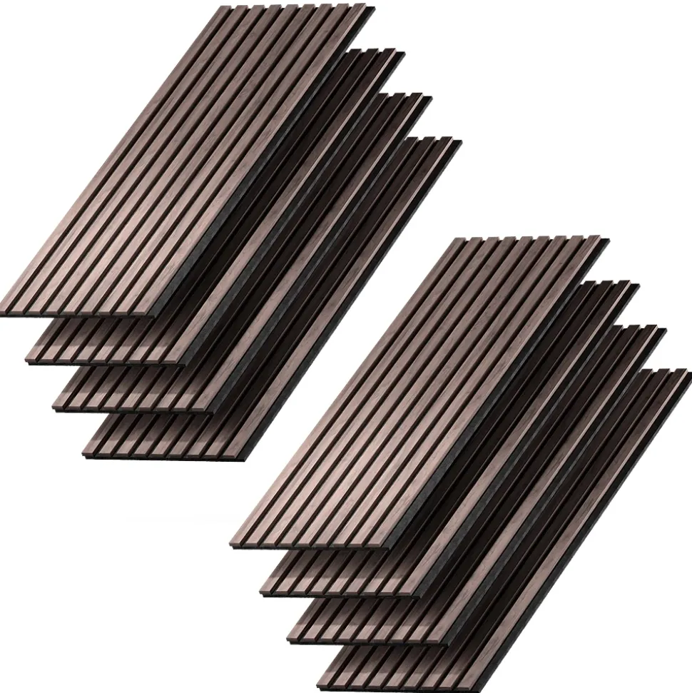 Vicco Wandpaneele "Akustikpaneel", Nussbaum/Braun, 8 Stück