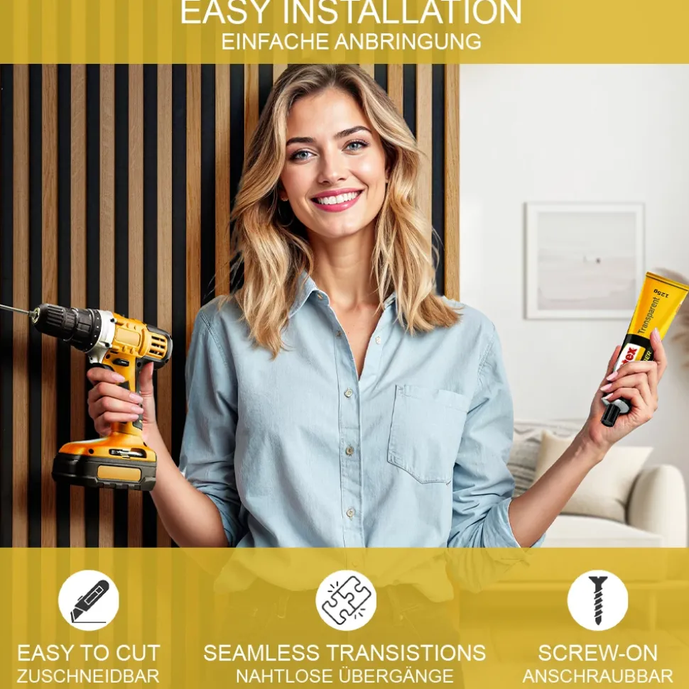 Vicco Wandpaneele "Akustikpaneel", Nussbaum/Braun, 8 Stück