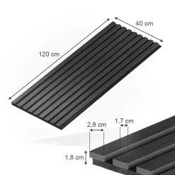 Vicco Wandpaneele "Akustikpaneel", Eiche Schwarz, 12 Stück