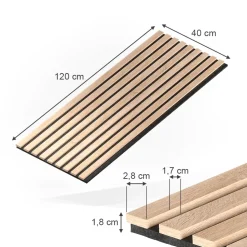 Vicco Wandpaneele "Akustikpaneel", Eiche, 8 Stück